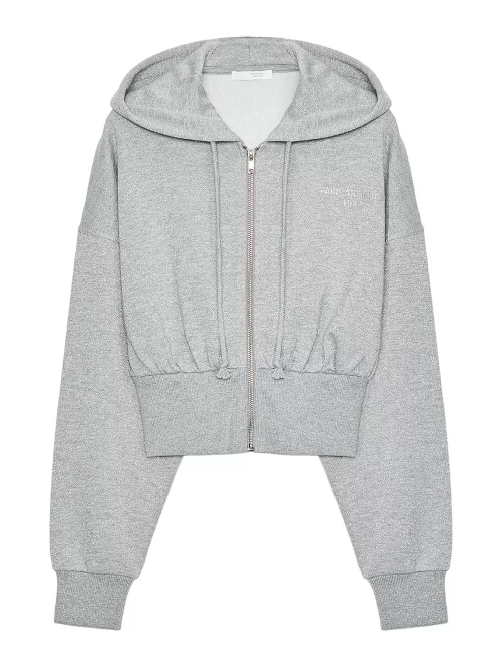 ✨Shiny✨Zara Metallic Effect Cropped Hoodie New M